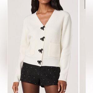 ASTR the Label Crystal Embellishment Bow Detail Cardigan